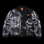 Pumpkin Fright Raw Denim Jacket in Black
