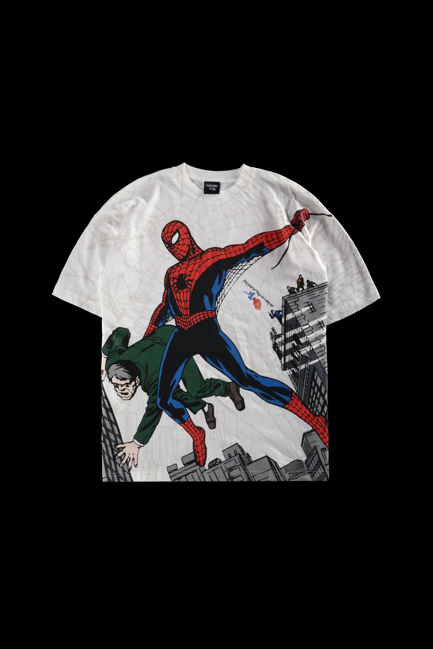 14-TEES-SPIDER-scaled-1.webp Amazing Fantasy American Classic Oversized Tee in Butter - Image 1