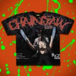 Chainsaws Chaos American Classic Oversized Tee in Vintage Black