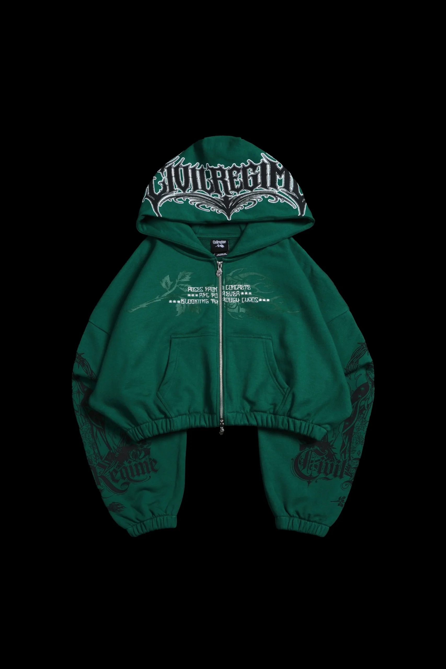 3HOODIESCROP-WWEcopy-scaled-1.webp Civil Regime Forever Rose Hoodie Green - Image 1