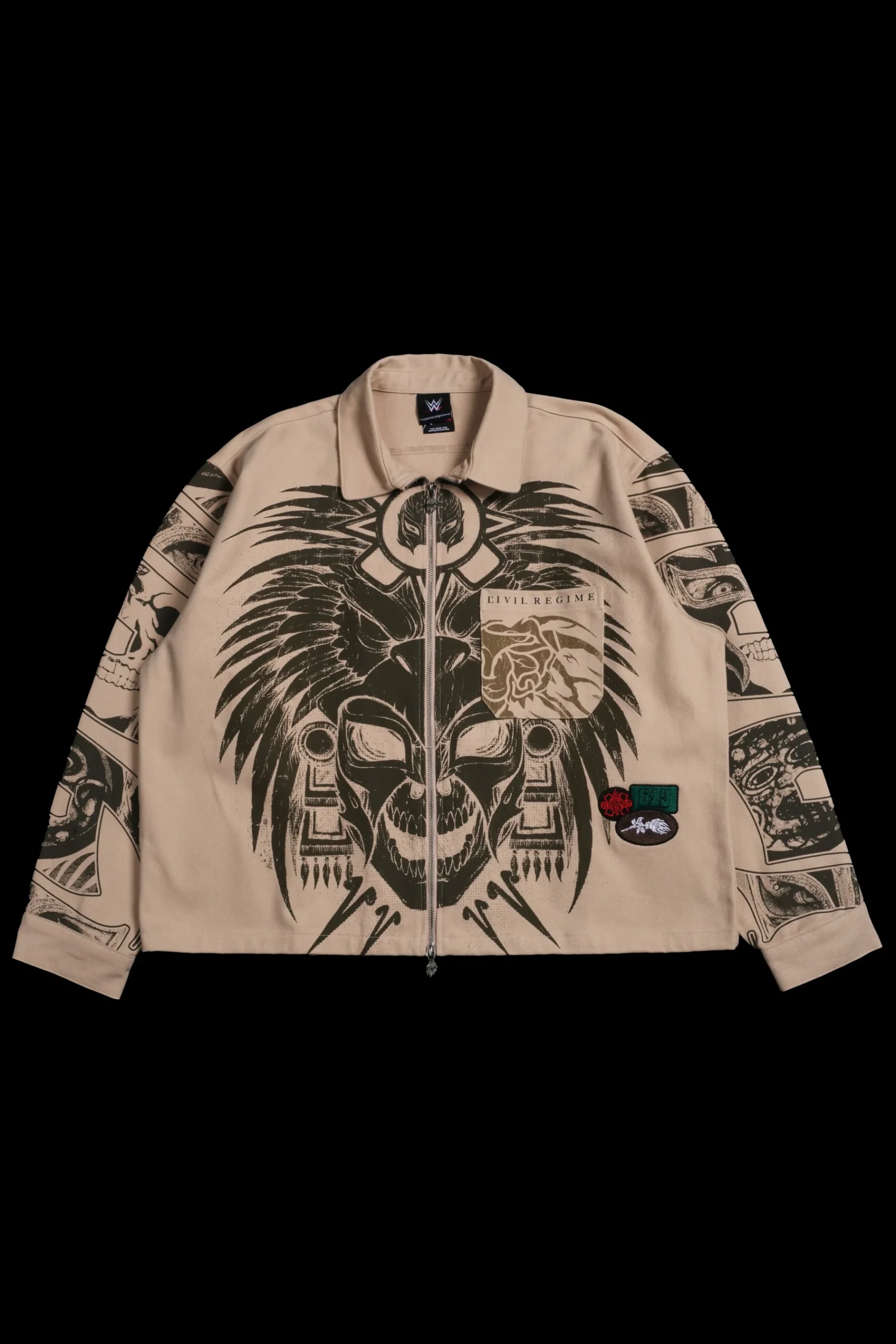 3OUTERWEAR-WWEcopy-scaled-1.webp Mysterio Azteca Vince L/S Shirt in Tan - Image 1