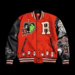 Oogie Boogie Letterman Jacket in Pumpkin Orange/Black
