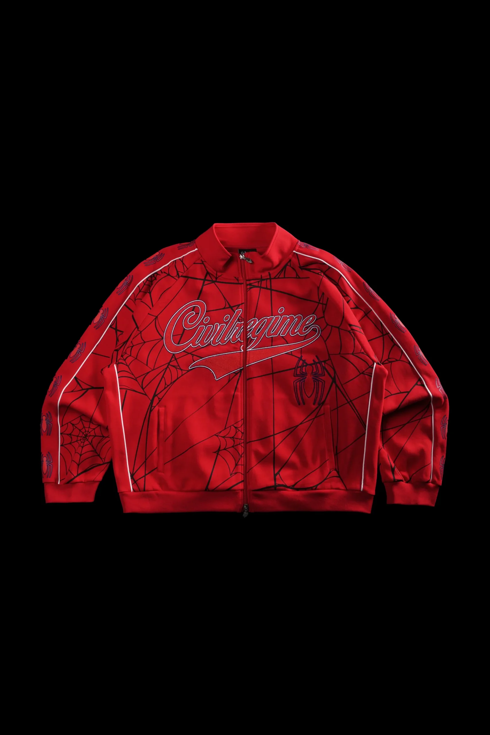 7-OUTERWEAR-SPIDER-scaled-1.webp Spider Chaos Civil Track Jacket in E-Red - Image 1
