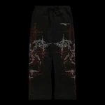 Lucid Eternal Wide Leg Fleece Pants in Vintage Black/Hallow Orange