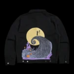Nightmare Rose Raw Denim Jacket in Black